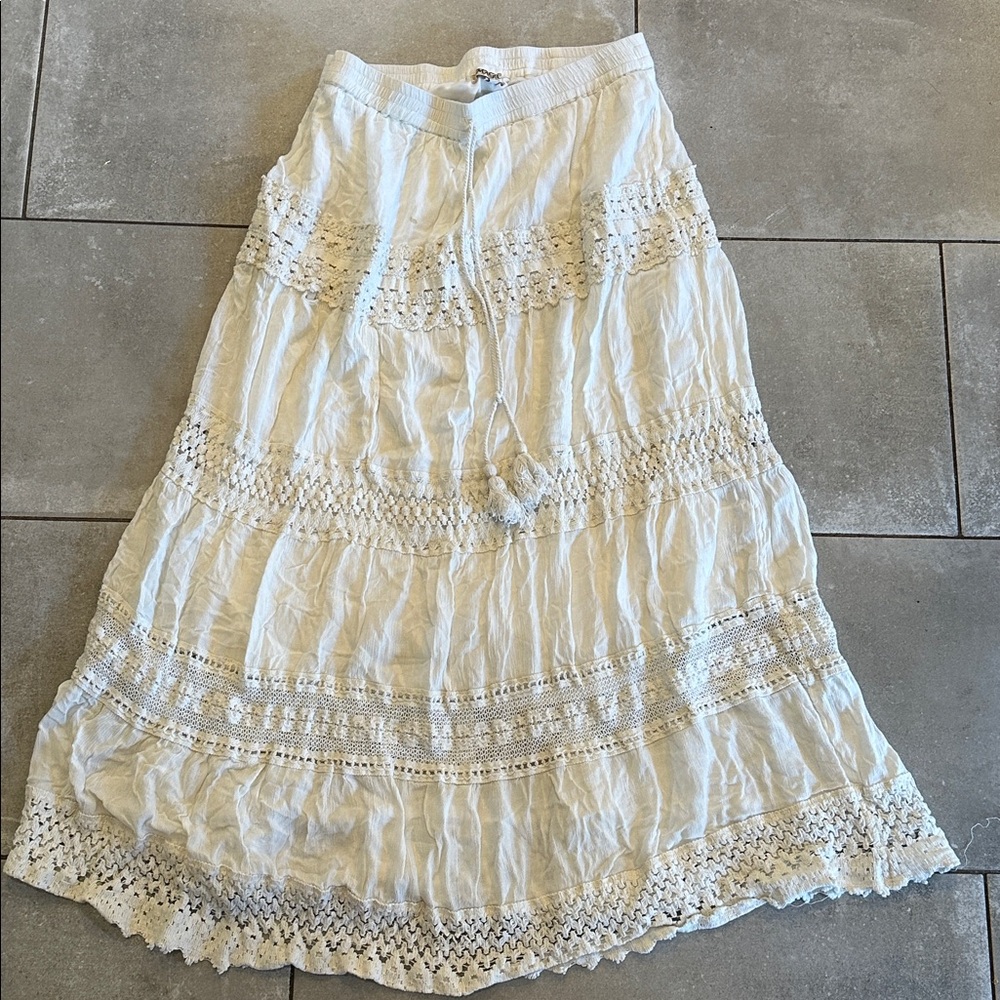 Magic Cream Knitted Maxi Skirt